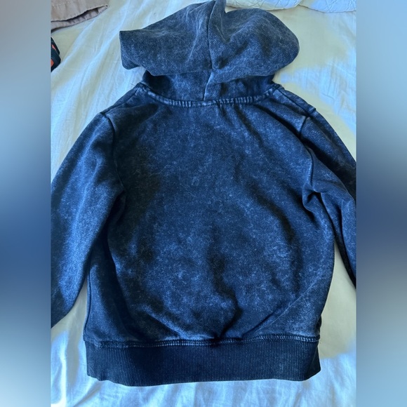 The Rolling Stones Plaid Tongue Graphic Hoodie | 2T | Black Acid Wash - Picture 4 of 4